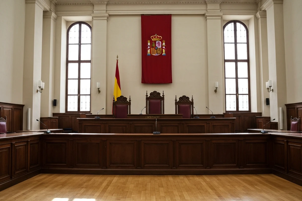 Sala de un Juzgado de Primera Instancia en Espana — procedimiento de desahucio por falta de pago