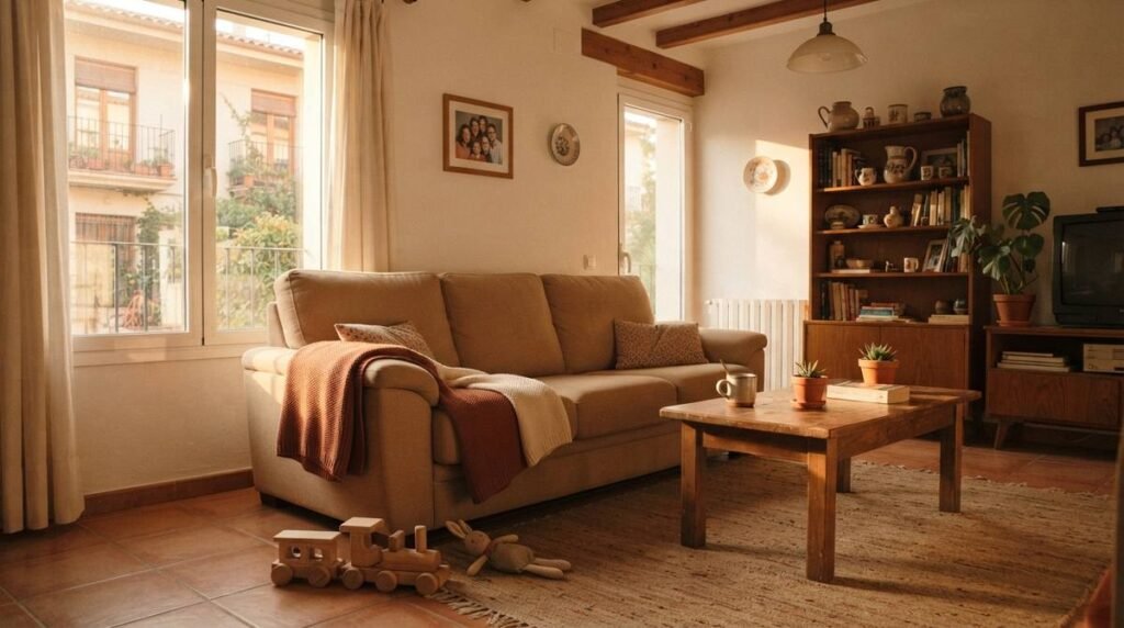 ¿Se puede desahuciar a una familia vulnerable? Salón de una vivienda familiar