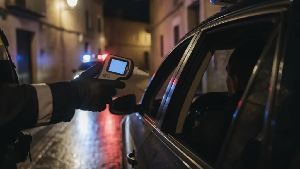 Control de alcoholemia nocturno y juicio rápido