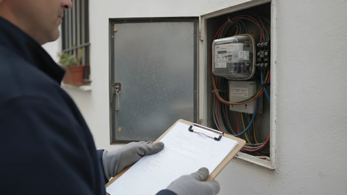 Inspección de un contador de la luz por presunta manipulación